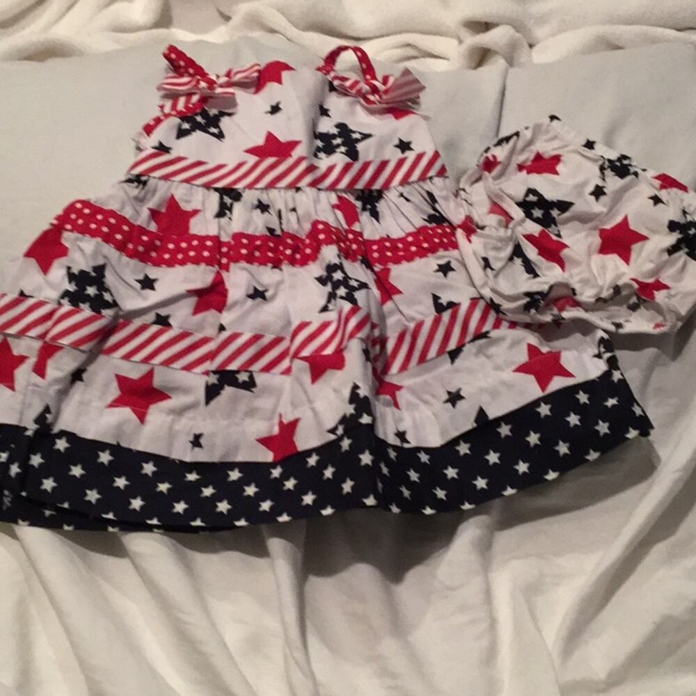 Bonnie Jean 18m Red white star sundress worn once